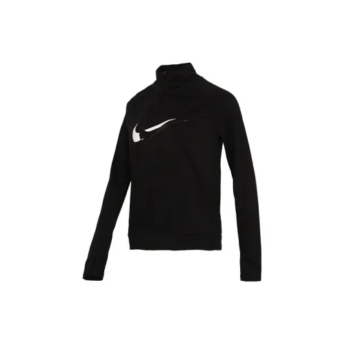 Nike Реглан-рукав Т-рубашка Женская Черная