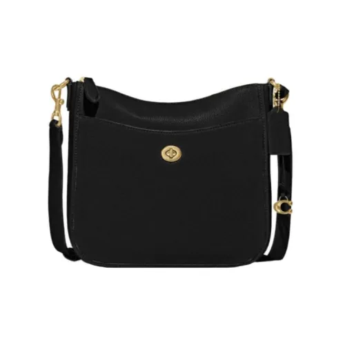 COACH Chaise Кожа Сумка через плечо Большая Женская Черная