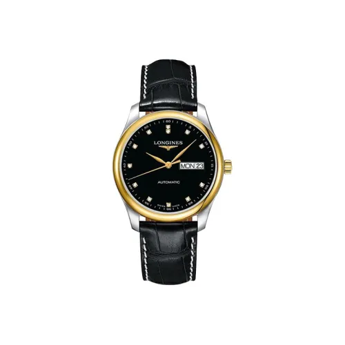 LONGINES Conquest Classic Collection Механический механизм Мужские часы Черный циферблат Корпус из нержавеющей стали Кожаный ремешок