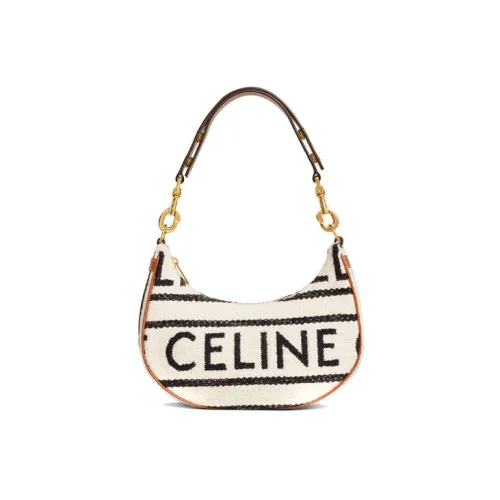 CELINE AVA Ткань с коровьей кожей Пельменная сумка Сумка через плечо Сумка Женская Белая Черная