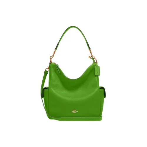 COACH Pennie Кожа Ведрообразная Сумка Сумка Сумка через плечо Сумка через плечо Женская Зеленая