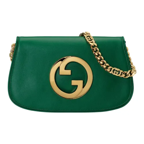 GUCCI Blondie Кожа Плечевая сумка Женская Изумрудно-зеленая