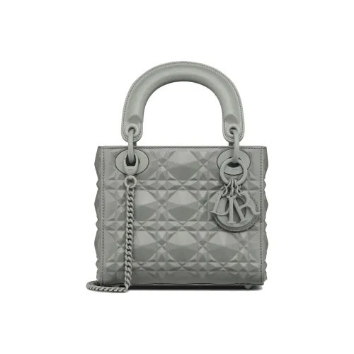 DIOR Lady Dior Сумка через плечо из коровьей кожи мини-сумка для женщин серого цвета