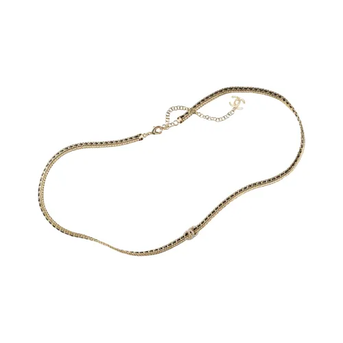 CHANEL Металл, Овчина, Стразы, Цепи для талии, Золотой, Женские