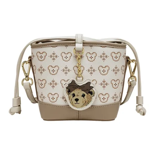 Teenie Weenie Сумка через плечо из искусственной кожи и полиуретана сумка-ведро с шнурком женская коричневая