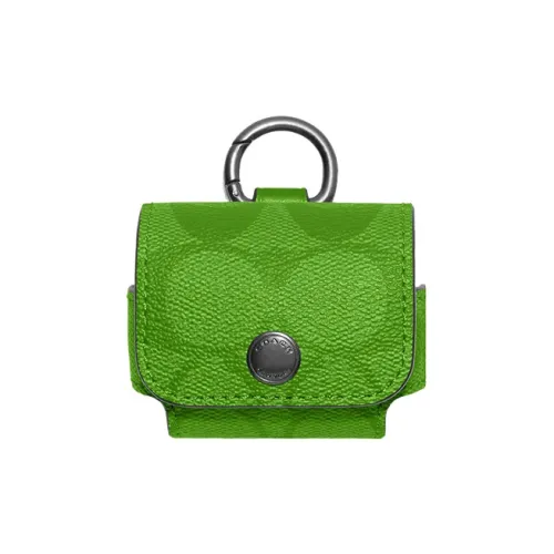 COACH Покрытие Холст Наушники Чехол Унисекс Зеленый