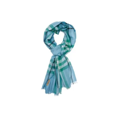 Burberry Вязаные шарфы Свет Перидот Синий Унисекс