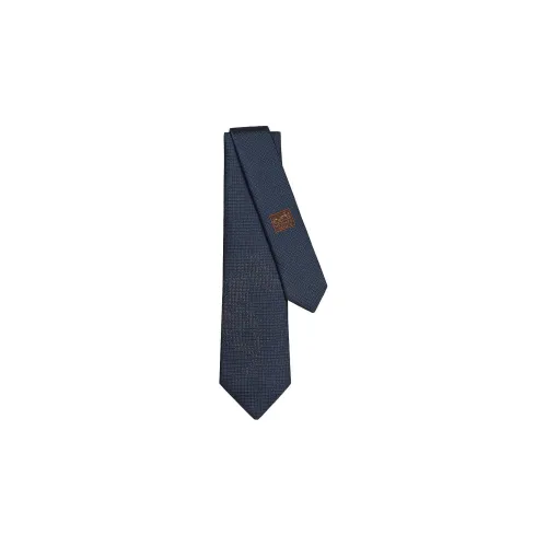 HERMES Шелковые галстуки Морской синий/Серебряный Мужской