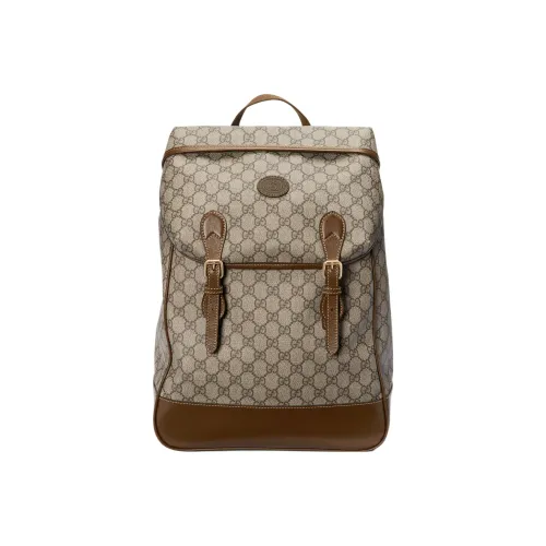 GUCCI Canvas с кожаными вставками рюкзак стандартный мужской коричневый эбеновый