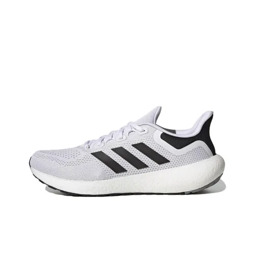 Adidas Pureboost 22 Low Топ Беговые кроссовки Унисекс Белый Черный