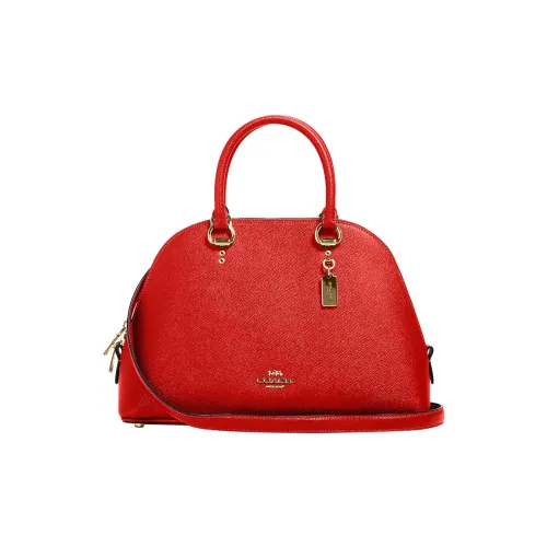 COACH Katy Кожа Купольная Сумка Сумка Сумка через плечо Сумка через плечо Большая Женская Красная