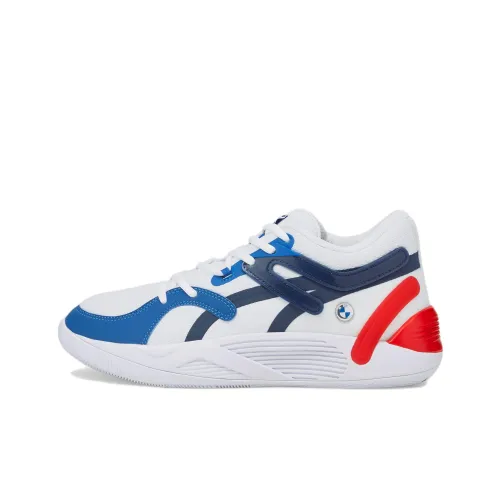 PUMA BMW M Motorsport TRC Blaze Court Low Top Повседневная обувь Мужская Белый Синий Красный