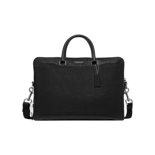 COACH Beckett Коровья кожа Портативная сумка через плечо большая мужская черная