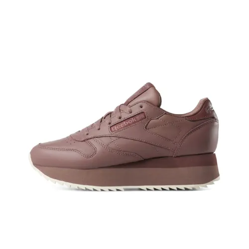 Reebok Classic Leather Double Abrasion Resistant Breathable Low Top Беговые кроссовки Женские Бордовый