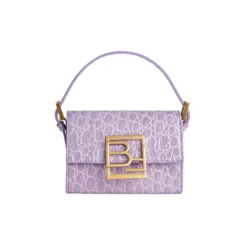 By Far Fran Корова Кожа Сумка Маленькая Квадратная Сумка Сумка на Одно Плечо Мини Женская Фиолетовая