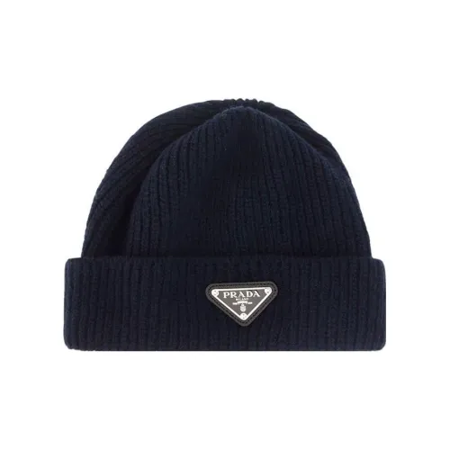 PRADA Кашемир Вязаные Шапки Унисекс Синий
