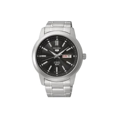 SEIKO Автоматический Механический Механизм Мужские часы SEIKO5 43 мм Черные