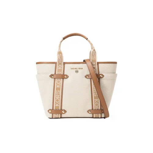 MICHAEL KORS Полиэстер с Хлопком Портативная Сумка через плечо Сумка на плечо Женская Бежевая