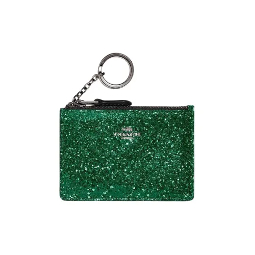 COACH Skinny Id Case Коровья кожа Держатель для карт Женские Зеленый