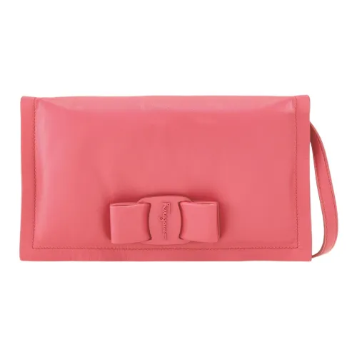 FERRAGAMO Viva Телячья кожа Сумка через плечо Женская Пастельно-розовая