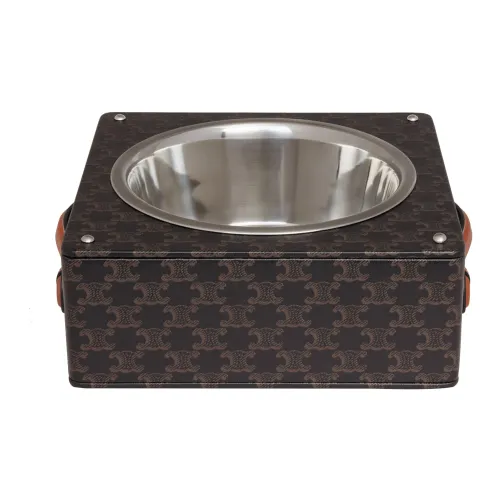 CELINE Triomphe Овечья кожа кожа холст телячья кожа одиночный собака Bowl сумка аксессуар сумка аксессуар унисекс коричневый