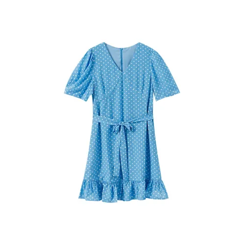 YUMOMO STAR V Шея Облегающий Короткий Рукав Платье Женское