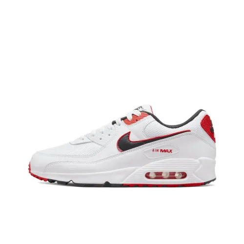 Nike Air Max 90 Low Топ Беговые кроссовки Мужские Белый Черный Красный