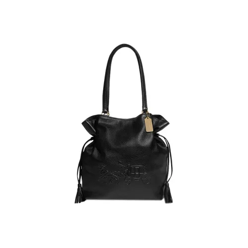 COACH Andy Кожа Плечо Сумка Сумка Большая Женская Черная