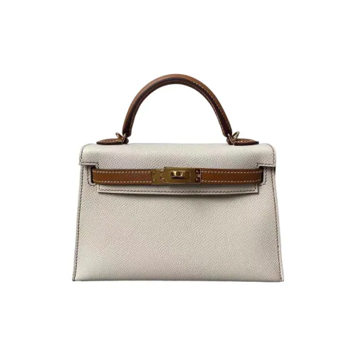 HERMES Mini Kelly Generation 1 Женские Milkshake Белый и Золотой