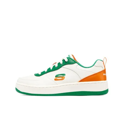Skechers Sport Court 92 Low Топ Скейтборд Кроссовки Женские Белый Зеленый Оранжевый
