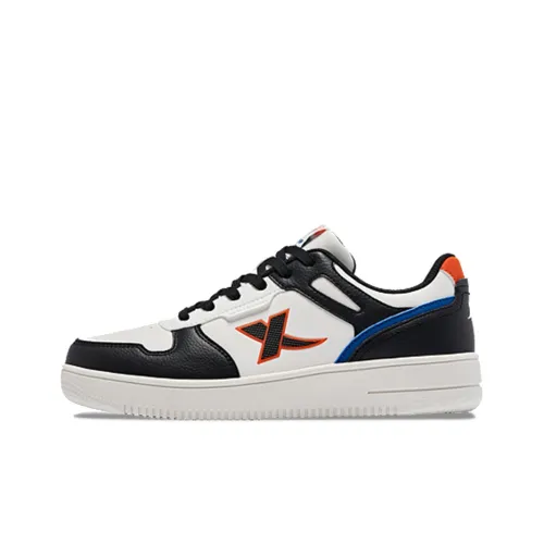 XTEP Slip-resistant Abrasion-resistant Low-top Skateboard Shoes Men's White Black Orange XTEP Противоскользящие Износостойкие Низкие Кеды для Скейтбординга Мужские Белый Черный Оранжевый