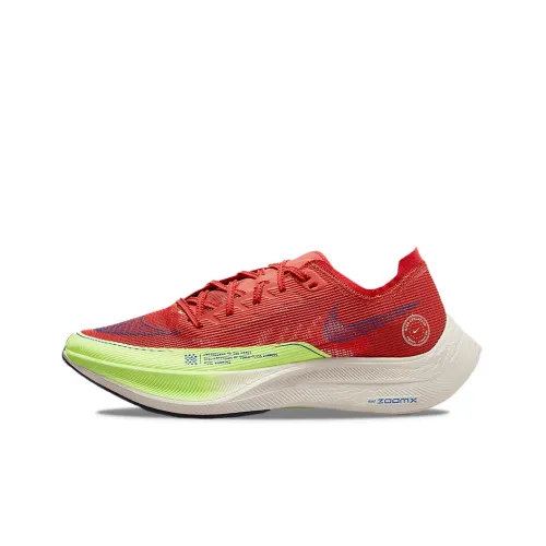 Nike ZoomX Vaporfly Next% 2 Амортизаторы Противоскользящие Устойчивые к истиранию Низкий Топ Беговые кроссовки Мужские Оранжевый Зеленый