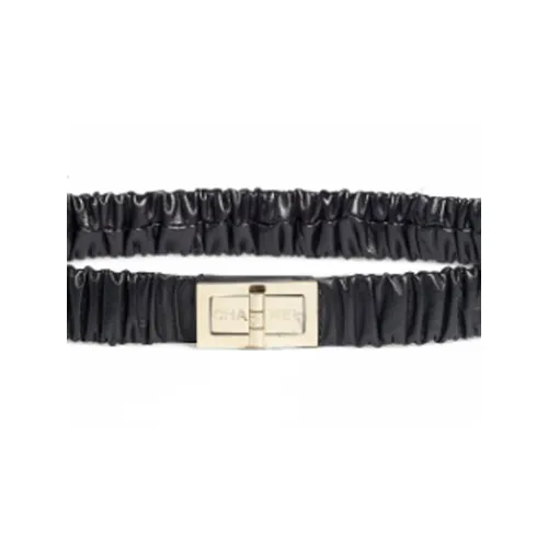 CHANEL Кожаные ремни, черные, женские