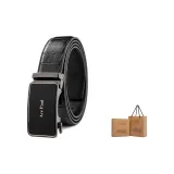 Крокодил принт, черный, цвет оружия, ремешок средней длины +120 см