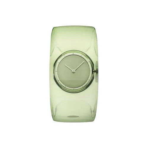 ISSEY MIYAKE O Series Кварцевый механизм Резиновый ремешок Часы Женские Зеленый циферблат