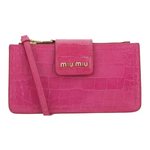 MIU MIU Crocodile Тисненая кожа Сумка через плечо Стандартная Женская Розовая