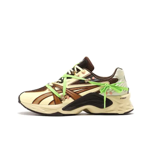 ASICS Protoblast Износостойкий и Легкий Низкий Топ Беговые кроссовки Унисекс Бежевый Коричневый Зеленый