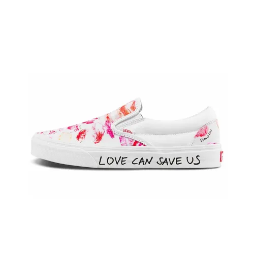 Vans Slip On Series Low Топ Скейтборд Кроссовки Унисекс Lipstick Принт