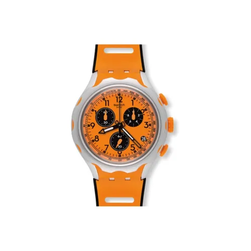 Swatch Quartz Механизм Мужские часы 45 мм Оранжевый