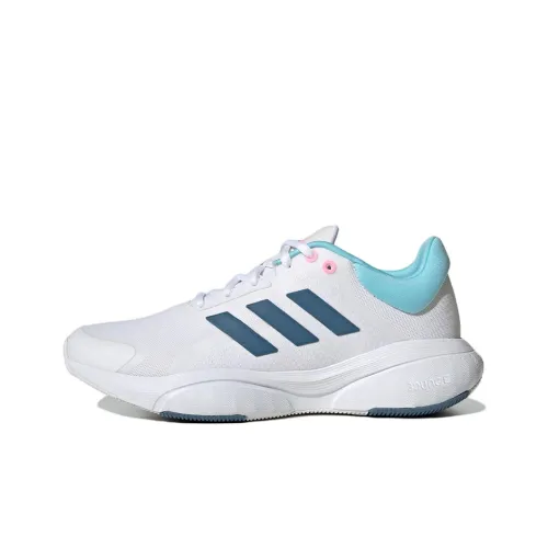 Adidas Response Амортизация Износостойкий Низкий Топ Повседневные Беговые Кроссовки Женские Белые Синие
