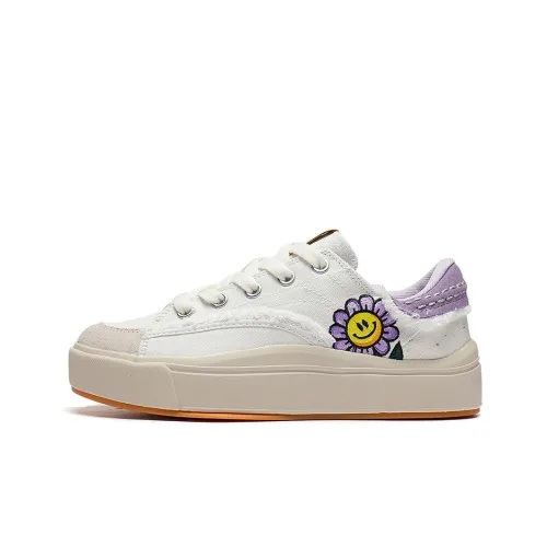 Подкладка Comfy Low Топ Скейтборд Кроссовки Женские Белые Фиолетовые