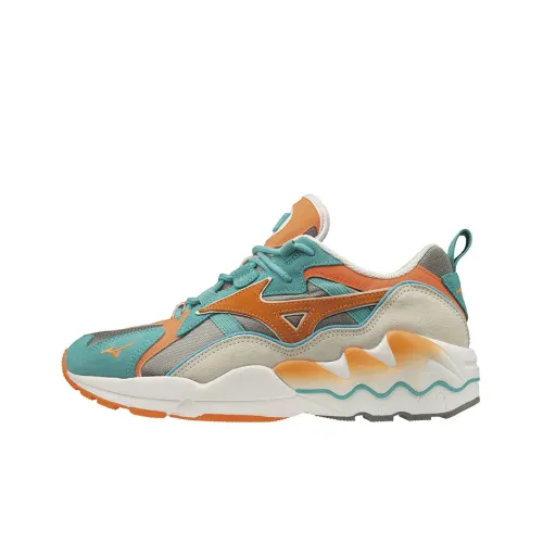 Mizuno Wave Rider 1 Low Топ Беговые кроссовки Унисекс Зеленый Оранжевый Серый