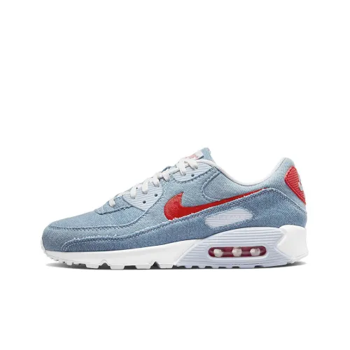 Nike Air Max 90 Low Топ Повседневные Беговые Кроссовки Мужские Синие Красные