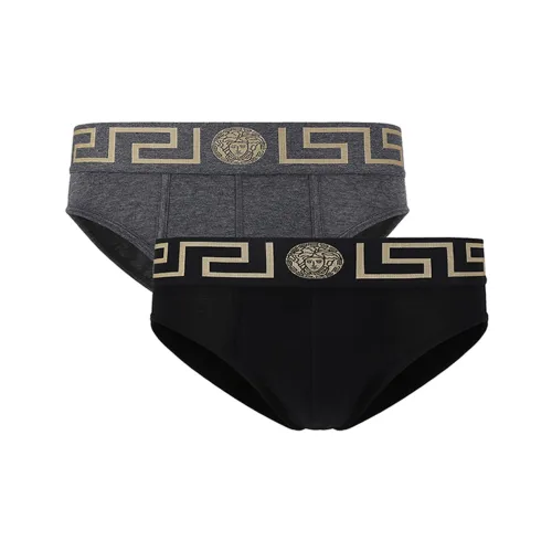 VERSACE 1 комплект 2 шт Серый/Черный Мужские трусы-бикини