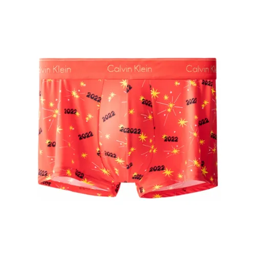 Calvin Klein 1 упаковка Красный Подкладочная ткань с Черным текстом Мужские боксер-шорты