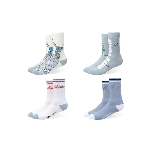 Guuka 4 шт Сине-белый/Синий / Белый Унисекс MID Носки до икры