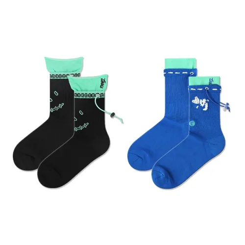 TOOCI 2 шт Синий/Черный Унисекс MID Носки до икры