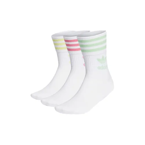 Adidas Originals MID CUT CRW SCK Высокие носки Унисекс 3 упаковки Белый