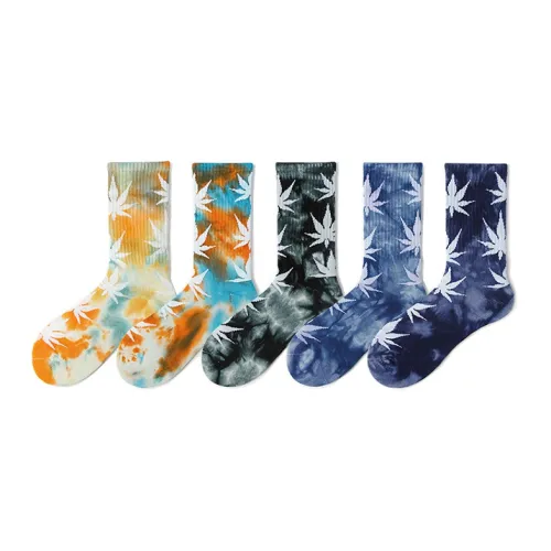 Yiwu Цвет Moisture wicking Домашний Спорт Колено Высокие Носки Весна Лето Осень и Зима Мужские 5 пар Yiwu Цвет