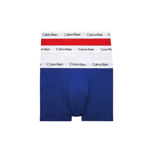 Calvin Klein Белый/Красный/Синий 3 упаковки Мужские боксер-шорты